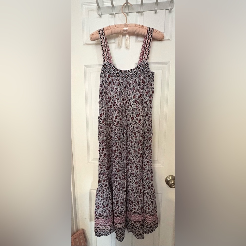 Xirena Maxi Dress in White Floral Print Tiered Dress Sz Xs